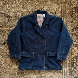 ARIZONA JEAN CO Vintage Dark Denim Lined Barn Coat/Peacoat